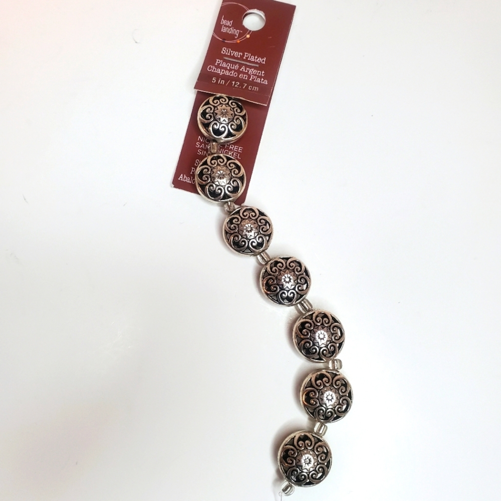 New 5 Inches of Silver Plated Beads by Bead‎ Landing